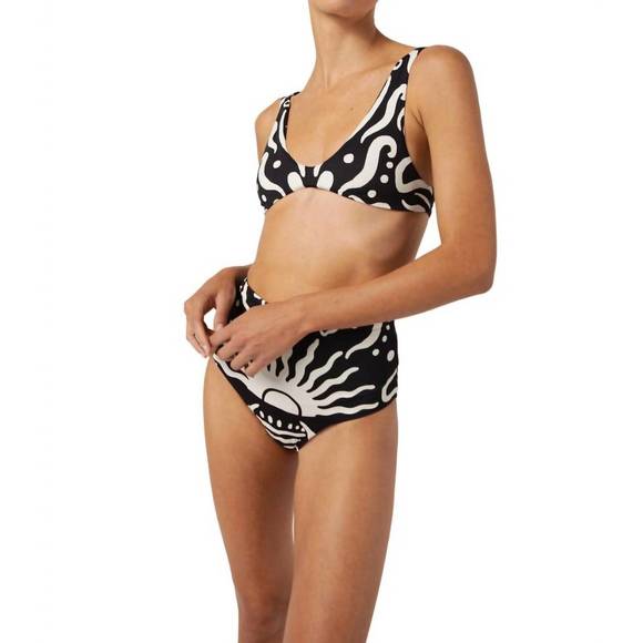 NEW CALA DE LA CRUZ marcela bikini top in paradiso black/white - Picture 1 of 5